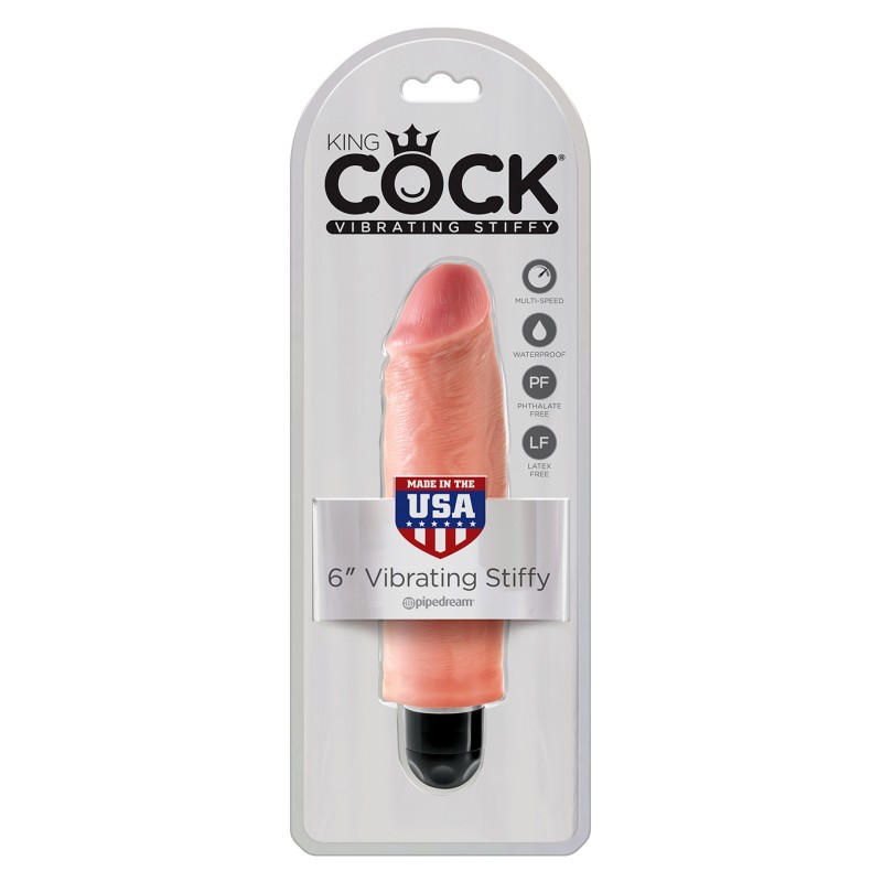 Wibrator-KING COCK 6"""" VIBR STIFFY FLESH